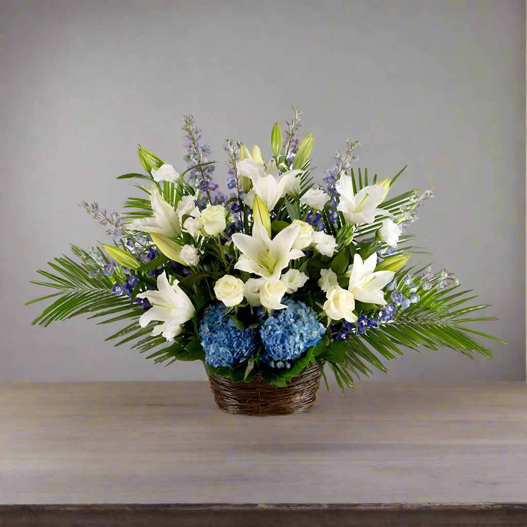 Blue & white basket