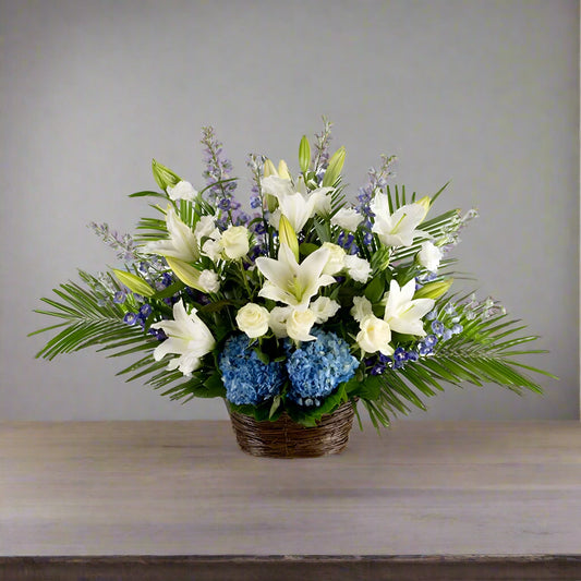 Blue & white basket