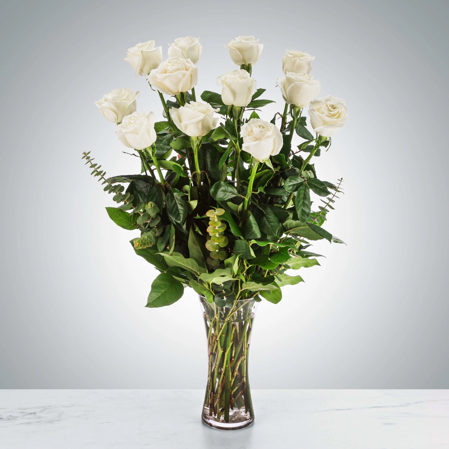 Dozen Long Stemmed White Roses