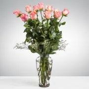 Dozen Long Stemmed Pink Roses